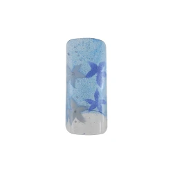 Nail Perfect  Bleue Avec 2 Fleurs B