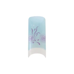 Nail Perfect Bleue Avec 2 Roses Vio